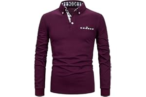 APAELEA Poloshirt Herren Langarm Baumwolle Golf T-Shirt Casual Tops