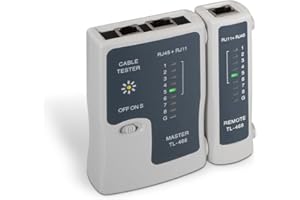 AISENS A142 – 0312 – Tester per Cavo RJ11/RJ12/RJ45, Colore: Grigio