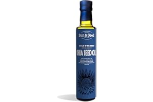 Organic Chia Seed Oil (Cold Pressed) by Sun & Seed - 250ml - Made from 100% Organic Chia Seeds - Great Source of Protein & Omega-3 - Vegan Friendly - Gluten, Dairy & Soy Free