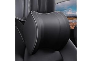 Durdiiy Car Headrest Pillow Driving Comfortable Soft Universal Car Seat Pillows Memory Foam Neck Support Pressure Pain Fatigue Relieve Cervical Black Pillow Cushion for Office Home Car (Model B)