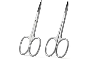 FERYES Set di forbici piccole dritte e curve, forbici professionali per la bellezza delle sopracciglia in acciaio inossidabile, set di forbici per peli del viso per peli del