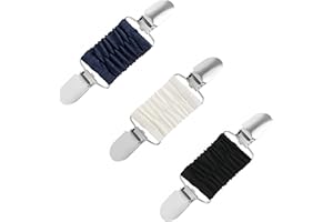 DACATOOW 3Pcs Waist Cincher Clip Set – Adjustable Cinch Clips for Clothes, Fashionable Dress Tightener Clips for Women (White, Black, Navy)