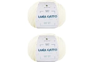 KALAPANTA Gomitoli per lavoro a maglia e uncinetto, 100% Pura Lana Vergine Merino Extrafine by Lana Gatto. Linea Baby Soft Bambini, Neonati Naturale con Aloe Vera, 100 g. 340 mt, (Naturale - 978, 2)