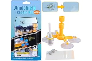 Randalfy Kit de réparation de Pare-Brise pour Voiture - Outil de réparation de Pare-Brise pour Les Fissures de Verre de Voiture, Les ébréchures, Les Yeux de bœuf, Les étoiles et Les Demi-lunes