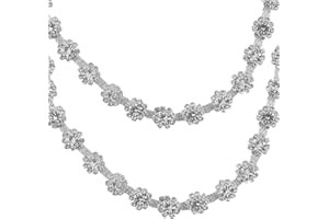 XINGYHENG BGTXINGI 10mm 1 Yard Fancy Crystal Rhinestone Close Diamond Chain Flower Shape Trimming Welding Claw Chain Strand String Decorated Crystal Cup Chain for Crafts Project Decorations Arts Furniture