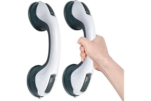 XFLYP Przyssane Uchwyty Łazienkowe, Uchwyt do Prysznica i Wanny, Przenośna Pomoc w Mobilności Uchwyt Bezpieczeństwa z Mocowaniem na Przyssawkę, 2 Sztuki