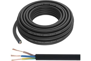 Firmerst Cavo in gomma, 3 x 1 mm², cavo di alimentazione per esterni, 10 metri, resistente alle intemperie e flessibile, per illuminazione e attrezzi da giardino