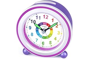‎DTKID DTKID Wecker Kinder, Kinderwecker Ohne Ticken mit Snooze und Nachtlicht, Analoger Wecker für Jungen und Mädchen, Lernwecker Kinder, Batteriebetrieben