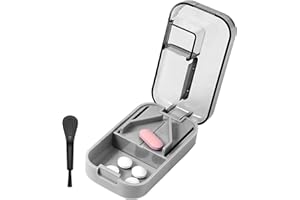 WOLMIK Small Pill Tablet Cutter - Portable Pill Splitter with Brush for Small & Large Pill Cut in Half Quarter, Cutting & Storage 2 in 1 Tablet Pill Dispenser per Elderly, Child, Dog, Cat, Pet, Travel