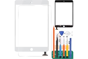 SRJTEK Screen Replacement for IPad Mini 1 2 A1432,A1454,A1455,A1489,A1490,Touch Screen Digitizer Glass lens with IC Chip Flex Cable Assembly(White)