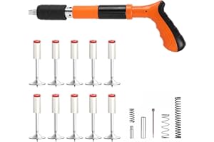 IGTOPS Pistolet à clouer manuel avec clous ronds, 5 niveaux de puissance réglable, portable, silencieux, réglable, utilisé pour les plafonds de maison, les tuyaux de conduite, les tôles d'acier colorées