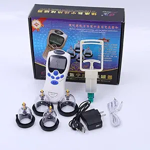 POWEREST Cupping Massage Therapy, acupuncture Therapy Equipment Electric Cupping Therapy Stimulator Silicone Body cups for pain relief