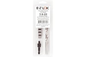 E-Z LOK 400-4-CR Threaded Inserts for Wood, Installation Kit, Stainless Steel, Includes 1/4-20 Knife Thread Inserts (6), Drill, Installation Tool