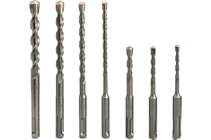 NORTOOLS Rotary Hammer Drill Bit Sets 7 PCS SDS Plus Drill 2 Head-Cutters with PGM Mark Power Tools ​for Masonry Concrete Granite