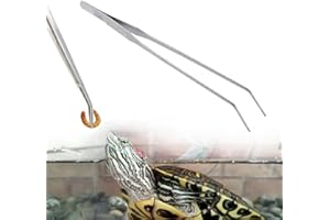 BOTUK 1Pcs Curved Aquarium Tweezers Easy to Feed 10.2IN Stainless Steel Durable Long Tweezers Preventing Accidental Injuries to The Reptile Mouth for Aquatic Fish Tank Plants Reptiles Lizards