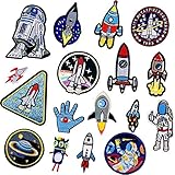 GREAT CREATIVE DIY DEKORATING ZUBEHÖR: Einschließlich 17 Stück Raum DIY bestickt Patch mit exquisiten und leuchtenden Aussichten, ideal für handgemachte Kunst und Kunsthandwerk Projekte