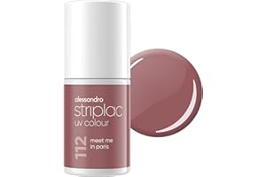 ‎ALESSANDRO alessandro Striplac UV-Nagellack Meet me in Paris - Deckend & Kratzfest bis zu 15 Tage - Leichtes Auftragen - Schonende Abziehtechnologie - Vegan - Lila, Taupe, 6,5ml
