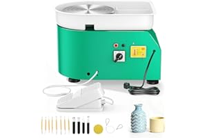 Kotsy Töpferscheibe,350W Töpferscheibe Elektrisch mit 25cm Plattenteller,Pottery Wheel fürmit 14 Töpferwerkzeugen,Keramik Rad Maschine für DIY, Töpferanfänger Töpferei für Anfänger (grün)
