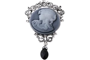 CUIGU Elegante Damen-Brosche im Antik-Vintage-Stil, viktorianische Camée-Brosche