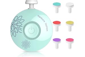 HYADIERTECH Elektrische Baby Nagelfeile, Sicherer Baby-Nagelschneider, 6 in 1 Elektrische Nagelfeile für Neugeborene Neugeborene für Zehen und Finger, Baby Nagelpflege, Baby Nagel Austauschbare Schleifkö