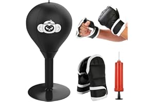 DAJILI Desktop Punching Bag, Stress Buster with Suction Cup, Heavy Duty Stress Relief Ball with boxing gloves, Desk Boxing Punch Bag, Rage Bag Funny Gifts for Kids Coworkers and Friends
