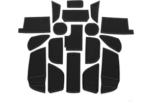 SMABEE Car Accessories for Ford FOCUS RS ST 2015-2017 Premium Groove Mats Liners - Cup Holder, Center Console, Door Pocket Inserts, Car Interior Non-Slip Anti Dust Rubber Mat(18 Piece/Set) (BLACK)