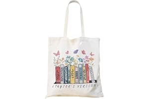 AINIUNIU Tote Bag Borsa Tela Borsa Shopper Cotone Donna Borse Tote Stampata, Album Cantante Borsa Canvas, Borsa Tela Donna, Shopper Maestra Per Insegnanti, Studenti e Impiegati
