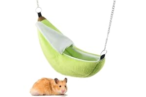 ANZONGYI Banane Hamster Bett Haus Hamster Hängende Schaukel Bett Warm Haus Käfig Nester Kleintiere Zubehör für Zucker Glider Hamster Eichhörnchen Chinchilla Igel Ratte Kleinvogel Haustier (grün)
