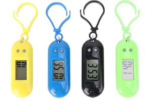 NICERIO 4Pcs Reloj de Bolsillo Reloj Electrónico Ligero Reloj Portátil con Clip Mini Reloj de Bolsillo Reloj Digital Reloj Llavero para Niños Niños Estudiantes - Color Aleatorio