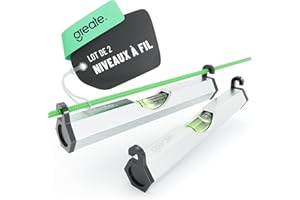greate 2x niveau ficelle en aluminium 75 mm - petit niveau a bulle corde comme outil jardinage - niveaux - presch pour corde de guidage & cordeau de maçon