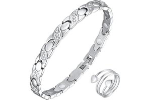 ‎VICMAG Vicmag Magnetarmband Damen Titanstahl Ultral-Festigkeit magnetisch Armband Geschenk mit Entfernungswerkzeug (Silberkristall-X-Form)