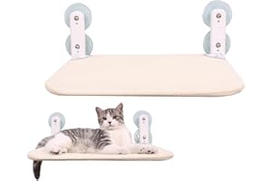 HAHHHHA Foldable Cat Window Perch,Cat Window Hammock with 4 Strong Suction Cups,Durable Cordless Folding Cat Window Bed, Easy to Install Window Resting Seat for Indoor Cats