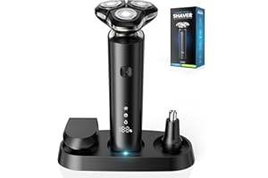 ETROBOT Rasoir Electriques Hommes, 3D Tondeuse Barbe Homme- Rasoirs Électriques Homme avec Rechargeable Base -Rasoir Humide/Sec Étanche, IPX7 Etanche Rasoir Electriques Hommes avec Ecran LED.