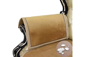 ZUODU ZUODO Super Soft Brown Velvet Sofa Armrest Covers Nonslip Coffee Arm Cover Sofa Throw Pad Furniture Protector Sold by 2 Pieces Waterproof(Velvet brown)