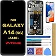 HLTECH Screen Replacement LCD Display Touch Digitizer Assembly for Samsung Galaxy A14 5G A146 5G SM-A146 SM-A146U SM-A146U1 6.6" (with Frame)
