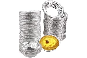 MU MIANHUA 100 pcs Foil Trays Muffin Cases Foil Bun Cases Tin Foil Trays Foil Pie Trays Cake Tins Mini Egg Tart Cases Small Foil Pie Dishes Tart Foils Pastry Dish Aluminium Mold Cups