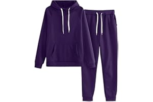 CHANPNING Tuta Sportiva Donna Completa Invernale Elegante Cotone Felpa con Cappuccio e Pantalone Due Pezzi Curvy Jogging Completo Palestra Leggero Tracksuit Fitness Tuta Felpata Tute da Ginnastica