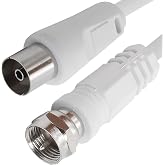 CABLEPELADO Satellite Antenna Cable | Sat 75 Ohm TV Cable | Coaxial Female to F-Type Male Connector | HDTV, DVB-T2, DVB-C, DV