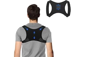 WVWMYM Back Straightener, Back Support Belt, Adjustable and Breathable Posture Corrector for Men and Women, for Prevention of Shoulder and Back Pain Posture Corrector (Black, L-XL)