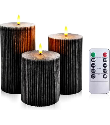 CNMTCCO LED-Kerzen Mit Fernbedienung – 3 Stück In 10/12,5/15 Cm, Flackernd, Aus Echtem Wachs