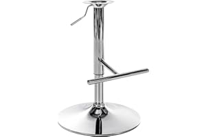 ‎CLP CLP Barhocker-Gestell Mit T-Fußstütze I Höhenverstellbare Barstuhl-Säule I 10 x 10 cm Lochabstand, Farbe:Chrom