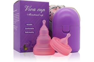 ‎AOMIDUO Aomiduo Menstrual Cup Zusammenklappbare Menstruationstasse mit Kompaktem Flachfaltdesign Wiederverwendbarer Menstruationsschutz für überall 2 Stück Größe S(Presented Dampfreinigungsbecher)