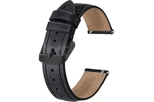 BISONSTRAP Retro Correas de Reloj de Cuero para Hombres, Correa de Repuesto de Piel de Becerro Encerada con Aceite, Liberación Rápida, Ancho de Correa 18mm 19mm 20mm 22mm