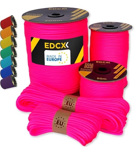 Farerkass – Lot De 5 Paracordes 10 M – 4 Mm, 7 Brins En Nylon – Pour Camping, Bricolage, Artisanat