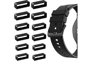 Zernavith 12Pcs Watch Band Keepers,Black Silicone Watchs Strap Holder Loops,Watch-Strap Keeper Replacement Bands Accessories for Smart Sport Watches Parts,Watch-Band Fastener Rings,18/20/22mm