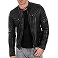 Men's Black & BROWN Genuine Lambskin Leather Biker Jacket VINTAGE REAL MOTORCYCLE JACKETS FOR MEN