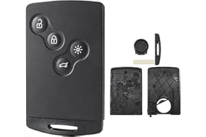 LMD Coque pour Clé Carte Smartecard 4 Boutons Compatible avec Renault Mégane 3 Laguna Scenic Koleos Clio