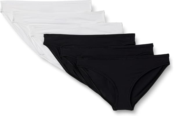 Amazon Essentials dam persikofärgad mikrofiber bikinitrosa, paket med 6
