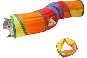 TAXIFANW Tunnel per Gatti e Conigli，Tunnel per gatti a 2 vie Tunnel per gatti pieghevole Tunnel animali Bunny tunnel，per gatti, cani, conigli e piccoli animali