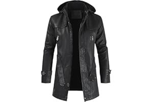 KAGAYD Veste Hiver Homme Doublé Polaire Plus Velours Hiver Manteau Moto Pas Cher Doublure Chaude Biker À Capuche Veste Moto Veste Cuir Homme Noir Mode Moto Automne Motard Blouson Homme Cuir Veste Moto Cuir